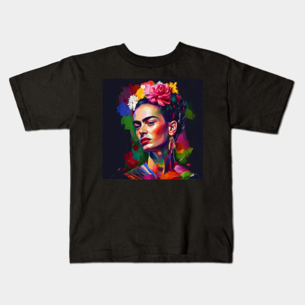 Frida Kahlo Kids T-Shirt by Sanzida Design